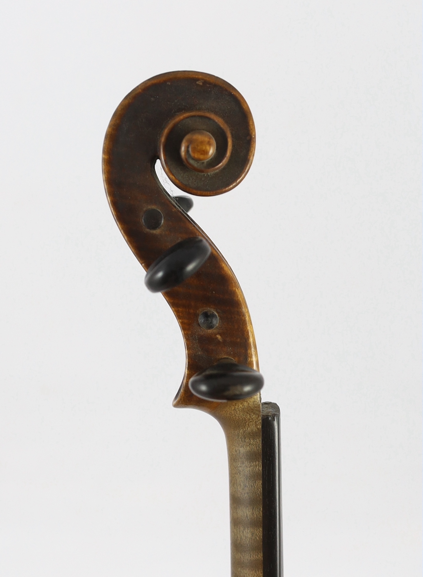 A 19th century French single back violin, length of back 36.2cm